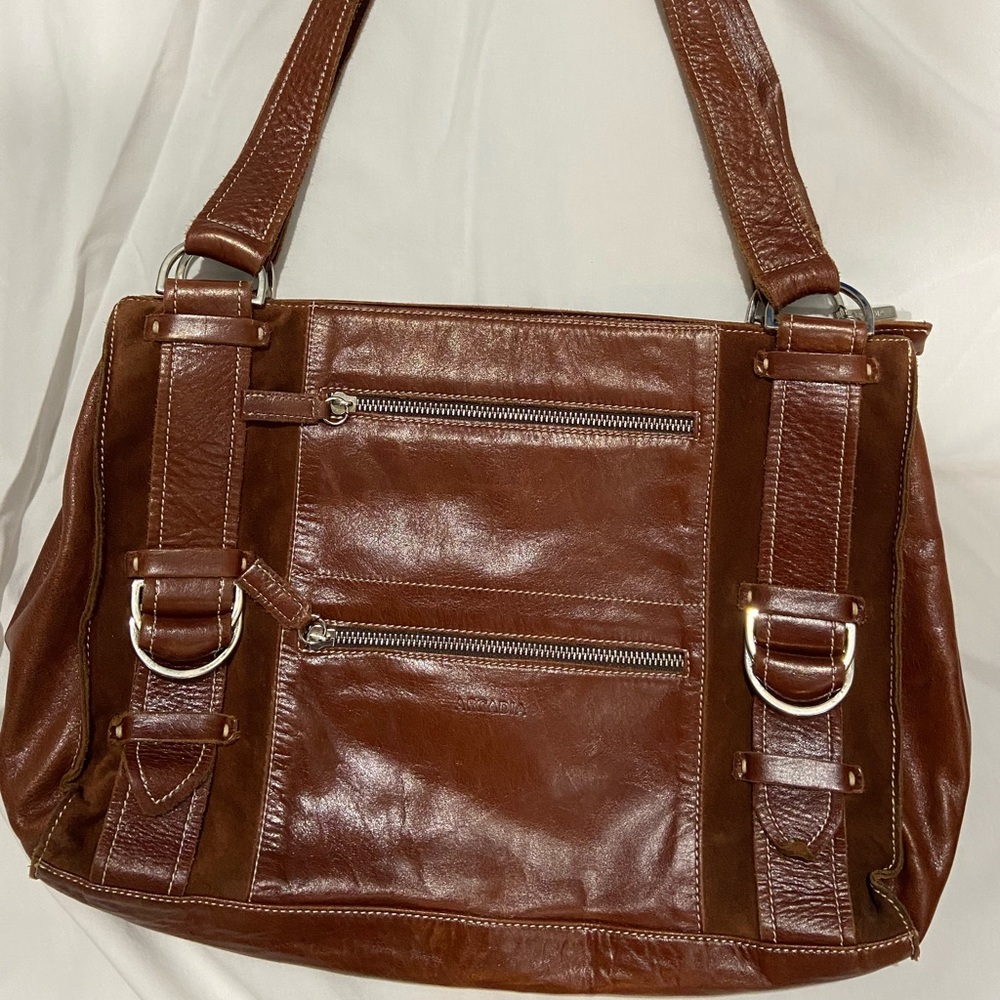 New Arcadia cognac brown leather bag